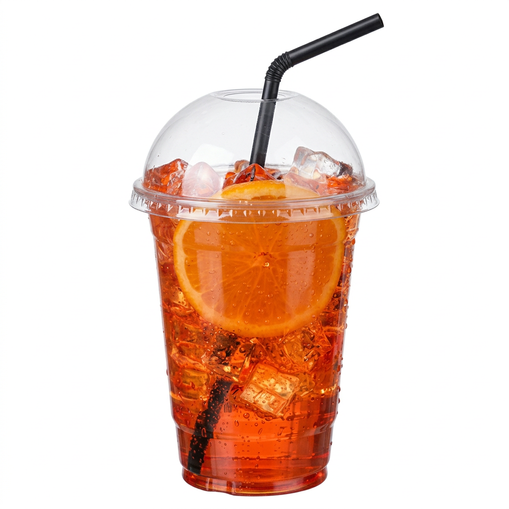 Black Flexible Straw – In-Use Cup Shot White Background