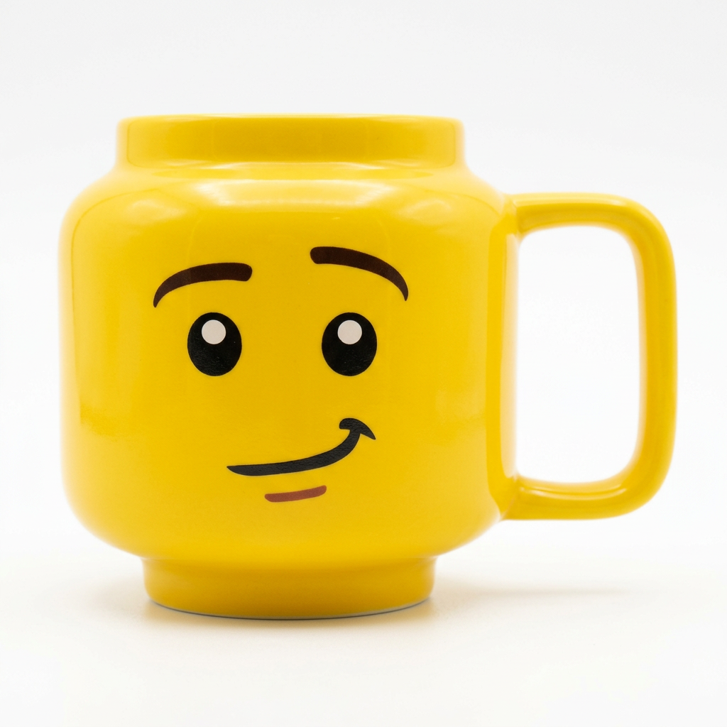 Cartoon Ceramic Mug – Face Close-Up White Background