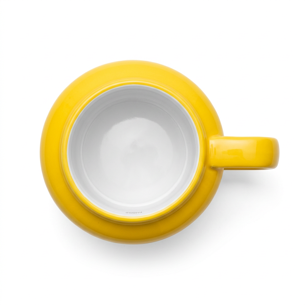 Cartoon Ceramic Mug – Top View White Background