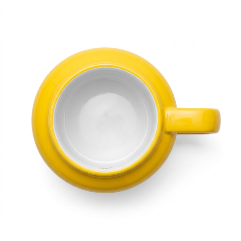 Cartoon Ceramic Mug – Top View White Background