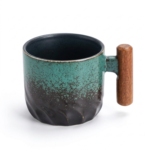 Handmade Ceramic Mug – Interior 3/4 Angle White Background